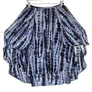 Stunning Tie Dye Black White Skirt by Divided Size 8 Flowy Light LIned 28W B36